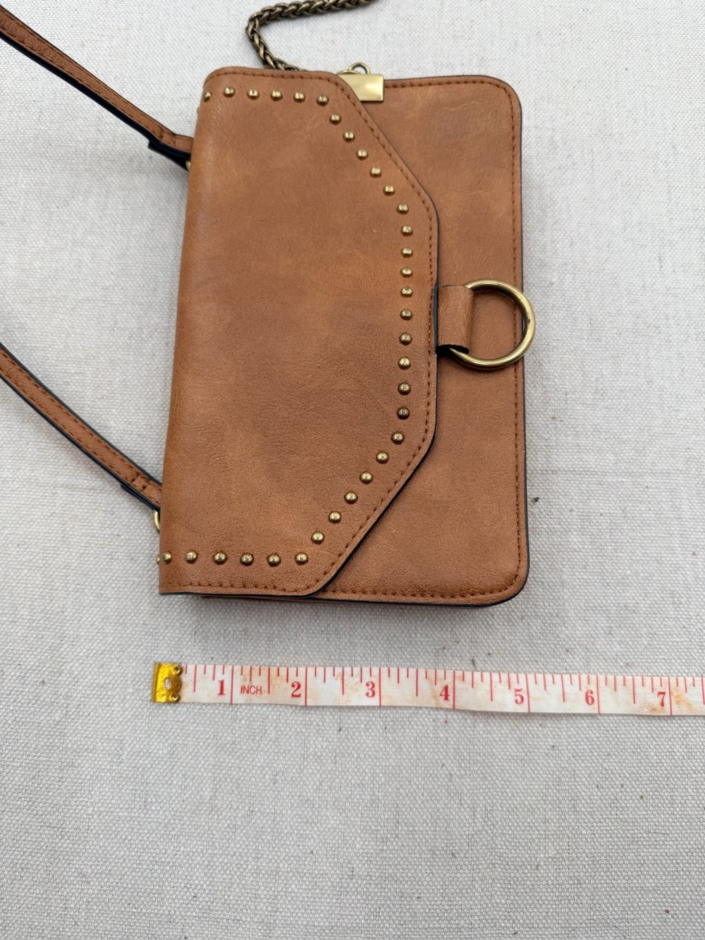 DV Classic Brown Crossbody Bag with Stud Detail - Picture 3 of 6
